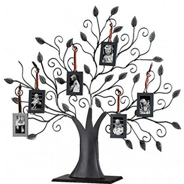 Bronze Metal Family Tree with 6 Hanging Picture Photo Frames Walmart