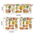 thumbnail image 6 of Harvest Season Pumpkin Kitchen Curtains 3-Piece Set - Thanksgiving Fall Leaves Rustic Autumn Aesthetic Farmhouse, 6 of 6
