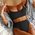 thumbnail image 3 of Two Piece Swimsuit for Women Solid Splicing Strap Womens Swimsuits Bathing Two-Piece Swimsuit, 3 of 7