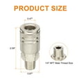 thumbnail image 2 of 10pcs Male Industrial Coupler 1/4" NPT M Style Air Hose Fittings Quick Connector Air Coupler for Air Compressor, Silver, 2 of 7