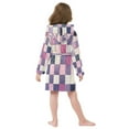 thumbnail image 7 of FORMRS Niños Bathrobe Unisex Hooded Robe Soft Plush Pajamas Sleepwear, Size 7-9T, Pink and Purple Plaid Pattern, 7 of 7