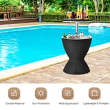 Gymax Outdoor Portable Rattan Beverage Cooler, 8-Gal Patio Ice Bucket ...