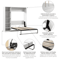 thumbnail image 3 of Bestar USA Claremont Wood Full Murphy Bed with Closet Organizer in White, 3 of 5