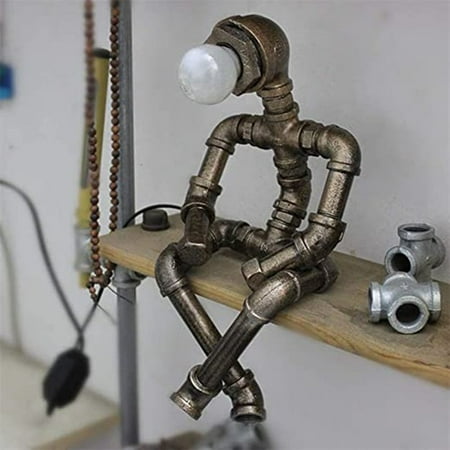 Industrial Robot Lamps Retro Style, Industrial Water Pipe Table Lamp