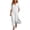 White, variant on Omexry Beach Dresses for Women Women Casual 3/4 Sleeve Solid Turndown CollarButtons Hem Slitted Long Dresses