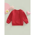 thumbnail image 4 of Bagilaanoe Toddler Baby Girl Boy Valentine's Day Sweatshirt Long Sleeve Letter Print Pullover 6M 12M 18M 24M 3T Kids Loose Tee Tops, 4 of 7