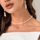 thumbnail image 4 of Collar de perlas de 1 pieza para mujer, corto, redondo, de imitación, con perlas blancas para boda y novia, 4 of 5