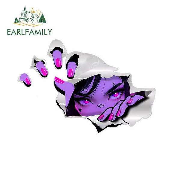 EARLFAMILY 5.1" Anime Girls Eyes Tear Car Stickers Personality Motorcycle Skateboard Air Conditioner Suitcase Vinyl Decals Waterproof Vinyl Car Wrap