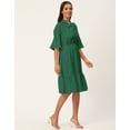 thumbnail image 2 of Moomaya Solid Bow-Knot Dress For Women, Ruffle Sleeve Tiered Flared Dress, 2 of 8