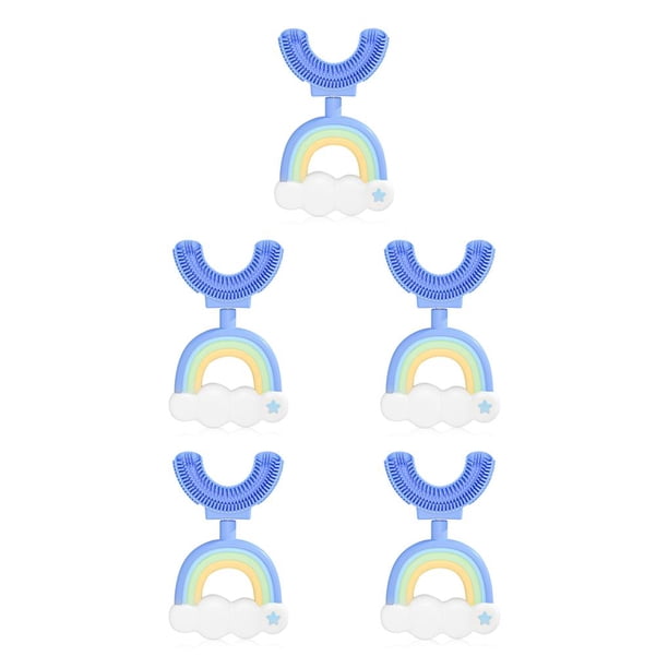 Ounissouiy Cepillo de en forma de U para niños de 2 a 6 años de edad, cepillo de de boca completa para bebés, limpieza Manual de Azul 5piezas Ounissouiy CBP188392