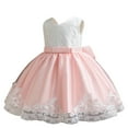 thumbnail image 4 of Coerni Girl Lace Wedding Dress for Kids Bridesmaid Sleeveless Embroidery Pageant Party Formal Tulle Bow Princess Gown, 4 of 4