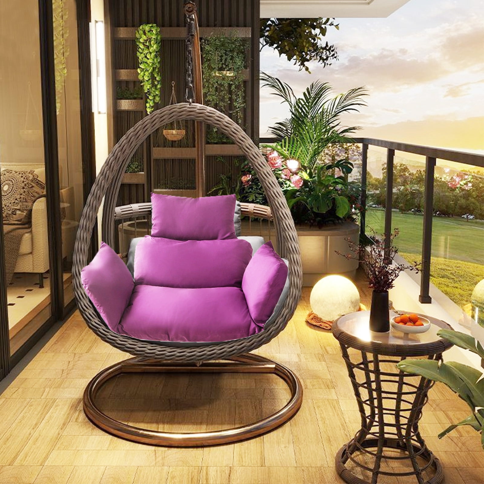 geerera Thickened Egg Chair Cushion Replacement, Hanging Basket Seat Cushion Pillow,Hammock Swing Chair Cushion, for Indoor & Outdoor Hanging Chairs, Porch, Patio