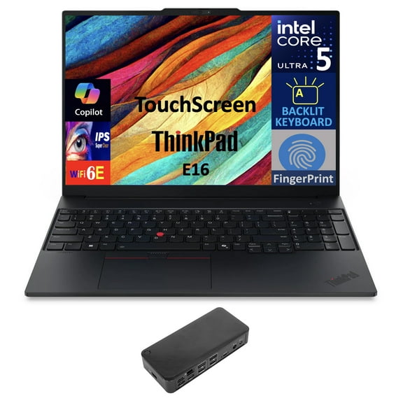 Lenovo ThinkPad Business Laptop 16.0in Touchscreen IPS WUXGA Display (Intel Ultra 5-225U, 32GB DDR5, 4TB PCIe SSD, Intel Graphics, Backlit KB, Fingerprint, Thunderbolt 4, Win 11 Home) w/USB-C Dock