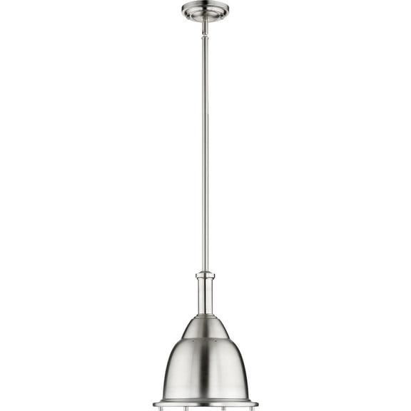 805-10-65 Quorum Lighting 1 Light Step Dome Pendant in Transitional style - 10.5 inches wide by 18 inches high-Satin Nickel Finish