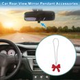 thumbnail image 2 of 1 Pcs Rhinestones Bow inlaid with Rhinestones Car Rear View Mirror Pendant Accessories Car Hanging Ornament Red, 2 of 6