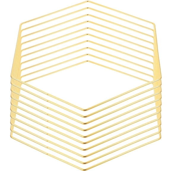 10 Pcs Dreamcatcher Kit Golden Hexagon Floral Hoop Table Centerpiece Decoration