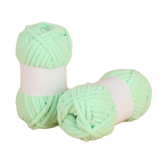 Chunky Yarn Soft Thick Fluffy Washable Cotton Yarn DIY for Arm Knit Blanket Cushion Bed Sofa Home Decor (Green)