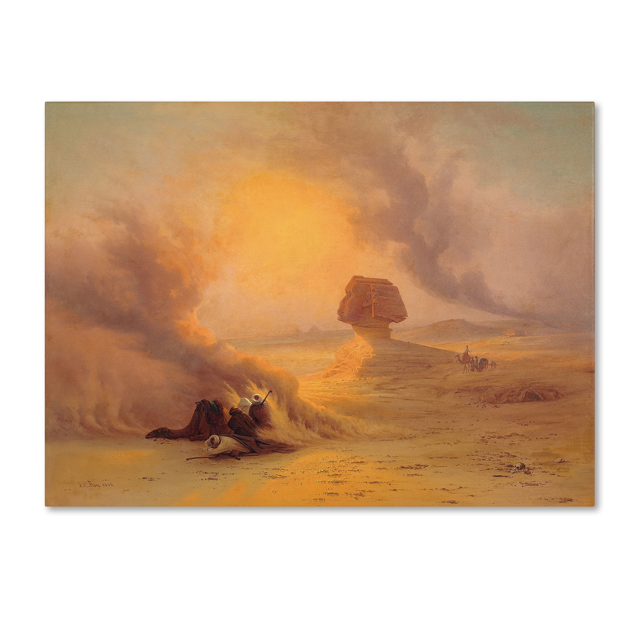 Trademark Fine Art "A Caravan Caught in the Sinum Wind" Canvas Art by Johann Frey