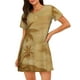 thumbnail image 1 of Balery Retro Palm Tree Camisón de manga corta con cuello redondo para mujer, cómodo y elegante., 1 of 6
