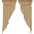 thumbnail image 2 of VHC Brands Primitive Farmhouse Window Tobacco Cloth Fringed Prairie Curtain Pair, x King, Khaki Tan, 2 of 8