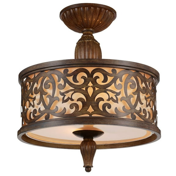 CWI Lighting Nicole 3 Light Drum Shade Metal Flush Mount in Chocolate