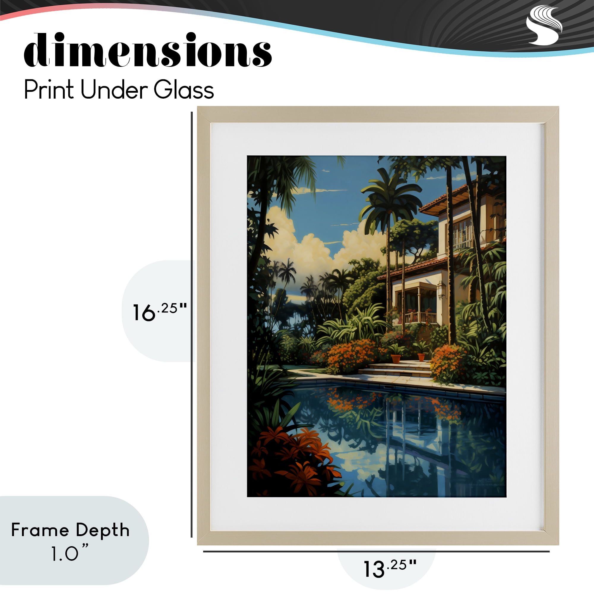 Stupell Industries Tropical Tranquility Villa Birch Framed Print Under Glass, design by Creative Studio