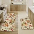 thumbnail image 4 of Fall Kitchen Rugs Set of 2,Pumpkin Maple Leaf Flower Autumn Thanksgiving Farmhouse Floor Mats and Rugs Non Skid Washable for Kitchen Home Decor (17"x47"+17"x30"), 4 of 6
