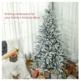 thumbnail image 4 of 6ft Snow Xmas Trees, Flocked Christmas Tree with Snow Tips, Easy Assembly, Hinged Xmas Tree for Home Office Holiday, 4 of 9