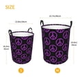thumbnail image 2 of Laundry Basket, purple hearts peace sign black Laundry Hamper Waterproof Laundry Bag Clothes Hamper Laundry Bin with Handles for Bedroom, Living Room, Kids Room, 2 of 6