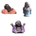 thumbnail image 1 of Estatua de Buda BLESIY 3 Uds cerámica riendo Pequeño Maitreya Estatuilla Adornos, 1 of 4