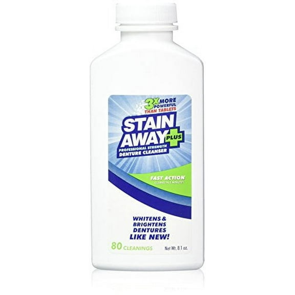 Stain Away Plus Denture Cleanser 8.1 oz bottle (Pack of 2)