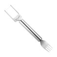 thumbnail image 1 of y rebanador de tenedor de sandía 2 en 1, utensilio de cocina Manual portátil, tenedor de fruta para acampar, familia, fiestas en casa en inte plata y negro, 1 of 8