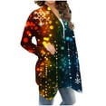 thumbnail image 6 of QIUOMBBP Cardigans for Women Trendy Christmas Graphic Lightweight Tops Open Front Long Sleeve Sweater Tops Teen Girls Clothes, Multicolor, XXL, 6 of 7