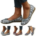dmqupv Earth Spirit Sandals for Women Brown Floral Print Button Decor