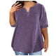 thumbnail image 1 of Puntoco Liquidación de camisetas cortas para mujer Camiseta de manga corta de cinco minutos con cuello en V y color liso para mujer, 1 of 4