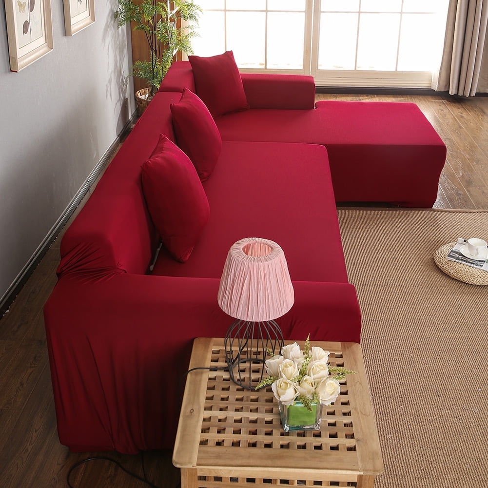 TOPINCN L Shape Sofa Cover,Sofa Cover Polyester 3+2 Seat Corner Sofa