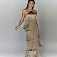 thumbnail image 3 of Tassels Halter Split Women Dress Sleeveless Backless Lace Up Party Summer Street Club Evening Robe, 3 of 4