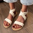 thumbnail image 2 of Anuirheih Slip on Sandals Women,Women's Flat Shoes Ladies Beach Sandals Summer Non-Slip Causal Slippers(White), 2 of 5