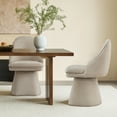 thumbnail image 2 of CHITA Upholstered Swivel Armless Dining Chair Double-layered Cushions Set of 4, Fabric in khaki, 2 of 9