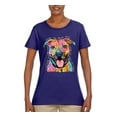 thumbnail image 3 of Dean Russo Best Dog Dog Lover Womens Graphic T-Shirt, Purple, X-Large, 3 of 6