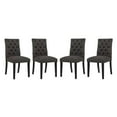 thumbnail image 2 of Modway Duchess 21.5" Fabric Solid Rubberwood Dining Chair Brown, Set of 4, 2 of 7