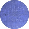 thumbnail image 1 of Ahgly Company Machine Washable Indoor Round Oriental Blue Industrial Area Rugs, 5' Round, 1 of 4