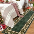 thumbnail image 4 of Yesurprise 2'x8' Border Runner Area Rugss Christmas Area Rugss, Washable Green Plaid Area Rugs with Pinecorn Xmas Decor, Non Slip Soft Area Rugss Carpet for Kitchen, Laundry, Bedroom, 4 of 7