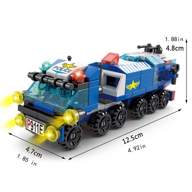 147PCS 6 IN 1 City Police Series Car Model Small Particle Building Blocks Assembling Children Bricks Puzzle Toys Gift