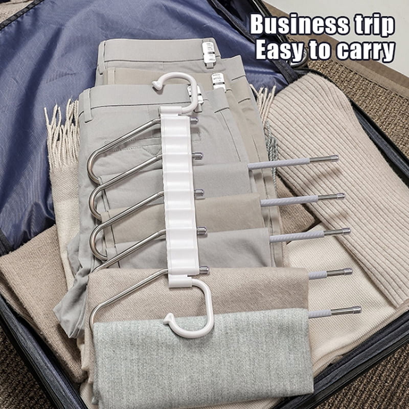 Folding Magic Pants Hangers 5/9layers Stainless Steel Space Saving Clothes Rack Organizer For Wardrobe Jeans Trousers Scarf