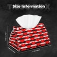 thumbnail image 5 of Lsque Black and white striped and red hearts Printed Long Tissue Box Cover Holder, Facial Paper Organizer Dispenser,Triangle with Bottom Belt, PVC Leather Decorative Organizer, 5 of 7