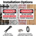 thumbnail image 3 of (2 Pack) Do Not Enter Confined Space Permit Required OSHA Danger Sign 24 Inch X 18 Inch Plastic Sign, Weather Resistant, UV Protected for Workplace, Business, and Construction Site,, 3 of 8