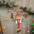 thumbnail image 6 of Mecorevxz Christmas Snowman Flower Wreath Door Hanging Wall Hanging Rattan Wreath Atmospheric Scene Decorations Strobiles Handmade Imitation Bow Red Fruit Wreath, 6 of 7