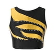 thumbnail image 3 of IEFIEL Girls Shiny Tank Top Bronzing Cloth Crop Top for Gym Workout Fitness A Gold 12, 3 of 7