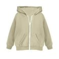 thumbnail image 2 of ATOGUTA Boys Girls Coat Plush Warm Long Sleeved Casual Sports Tracksuits Hooded Coat Khaki, Size 4T-8, 2 of 6